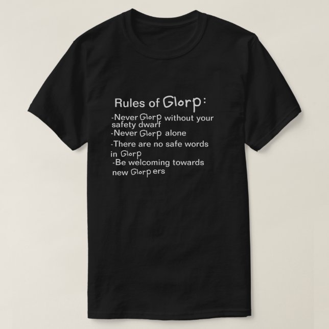 Regler i Glorp T Shirt (Design framsida)