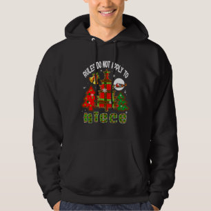 Regler Inte För Niece Sarcastic Jul Röd Rutig Hoodie