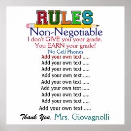Regler Poster större Version Teacher Classroom