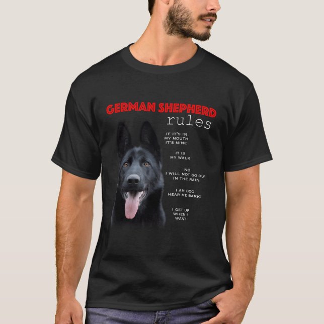 Regler till ägaren av en Black Ger Shepherd T Shirt (Framsida)