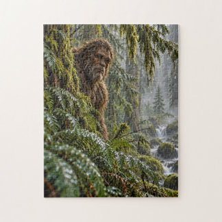 Regn i de Ständigt Gröna Bigfoot-pussel Pussel