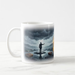 Regn till strålande inspirerande tro-mugg kaffemugg