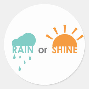 Regna eller sken runt klistermärke