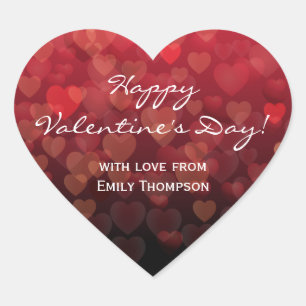 Regna hjärtavalentines day hjärtformat klistermärke