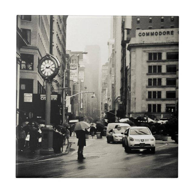 Regna i New York City - vintagestil Kakelplatta (Framsidan)