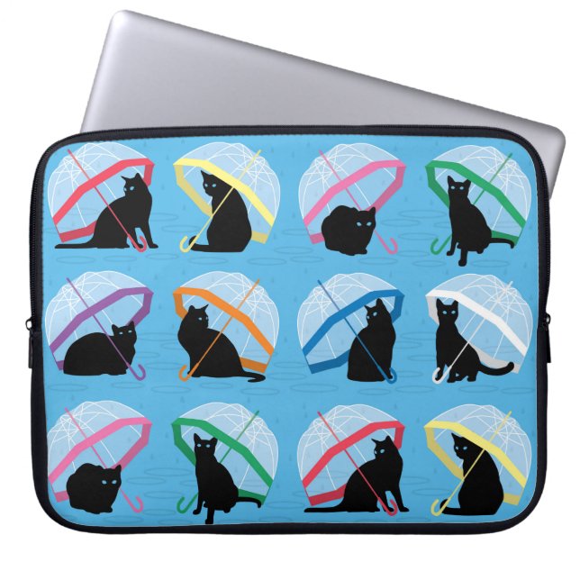 Regna katt laptop sleeve 15" för n-katter, (Framsidan)