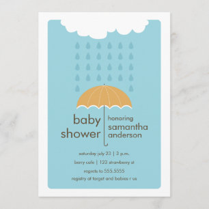 Regna tappar baby showerinbjudan - pojke inbjudningar