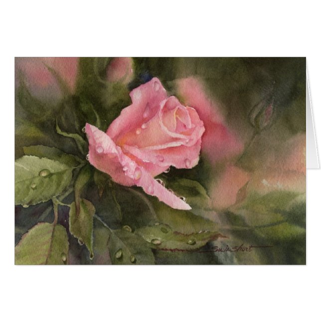 Regna tappar på ro hälsningskort (Framsidan Horizontal)