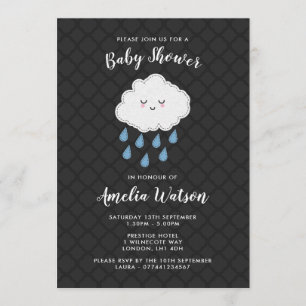 Regna themed baby showerinbjudningar för molnet inbjudningar