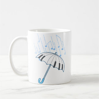 Regnande Noter Piano Spelare Present Tröja Keyboar Kaffemugg