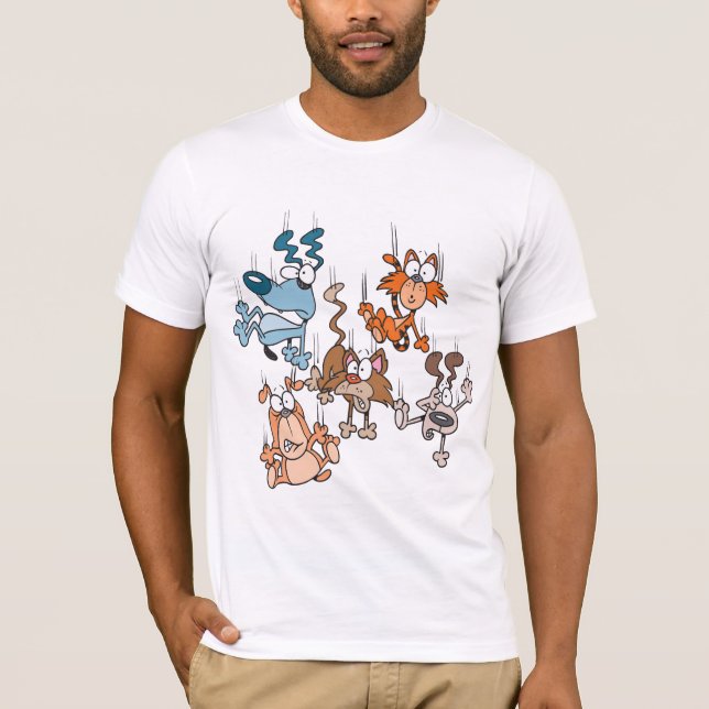 Regnar Katter och Hundar Roliga Husdjur Storm T-shirt (Framsida)