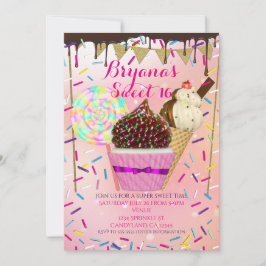 Regnar strössel Godislandet Sweet 16-inbjudningar Inbjudningar