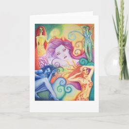 Regnbådshälsningskort för kvinnor kort