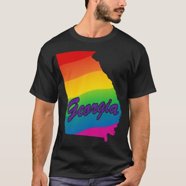 Regnbådsstat, översikt Georgien T Shirt (Framsida)