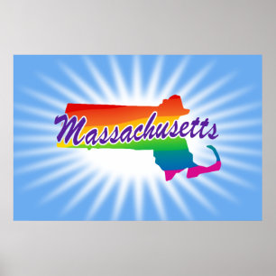 Regnbådsstaten Massachusetts Poster