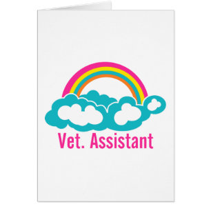 Regnbådsveterinär assistent hälsningskort