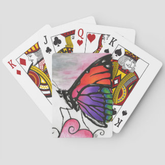 Regnbågad Monark Fjäril Original Fantasi Konst Casinokort