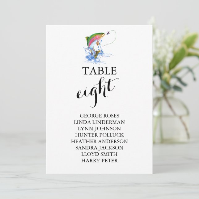 Regnbågad Öring Fisketema Inbjudningar (Stående Fram)