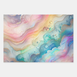 Regnbågar & Bubblor Presentpapper Ark