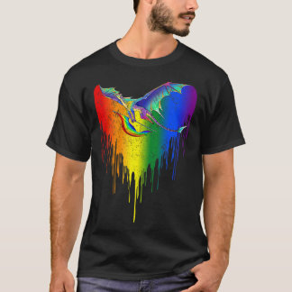 Regnbågar Dragons Heart Classic för HBT Gay Les T- T Shirt