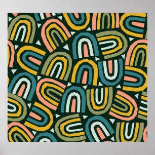 Regnbågar i geometriska stil, vintage mönster. poster