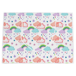 Regnbågar, moln och stjärnpresentväska