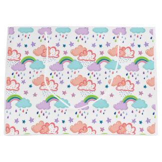 Regnbågar, moln och stjärnpresentväska