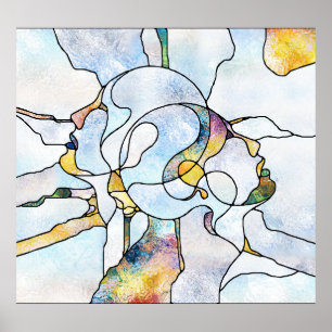 Regnbågar, nedfläckad glasenhet poster