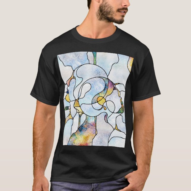 Regnbågar, nedfläckad glasenhet t shirt (Framsida)
