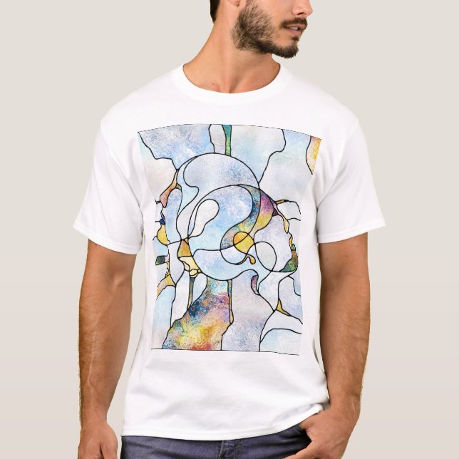 Regnbågar, nedfläckad glasenhet t shirt (Framsida)