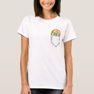 Regnbågar och hjärtan i tryckt Pocket T Shirt