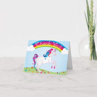 Regnbågar och Unicorntackkort Tack Kort