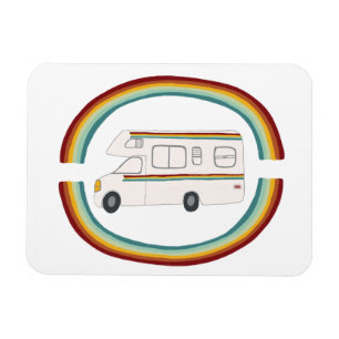 Regnbågar Retro RV nyckfulla campa Motorhome Magnet