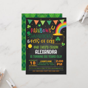 Regnbågar, shamrockar och tinor från Guld (B) Inbjudningar