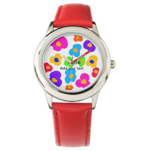 Regnbågblomman pride kärlek lägger till namn text armbandsur