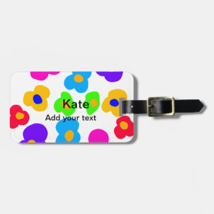 Regnbågblomman pride kärlek lägger till namn text  bagagebricka
