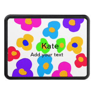 Regnbågblomman pride kärlek lägger till namn text dragkroksskydd