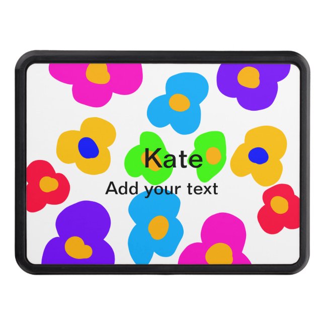 Regnbågblomman pride kärlek lägger till namn text  dragkroksskydd (Framsidan)