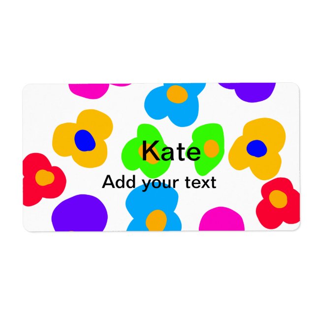 Regnbågblomman pride kärlek lägger till namn text  fraktsedel (Framsidan)