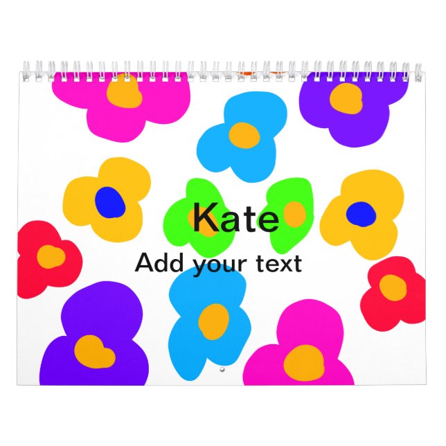Regnbågblomman pride kärlek lägger till namn text  kalender (Omslag)