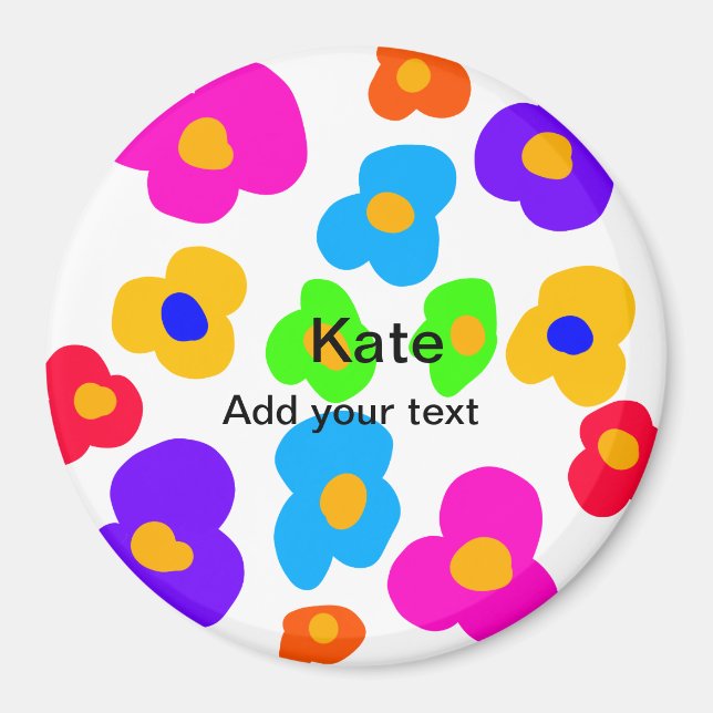 Regnbågblomman pride kärlek lägger till namn text  magnet (Framsidan)