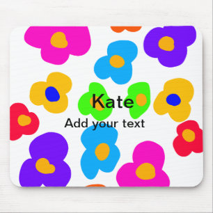 Regnbågblomman pride kärlek lägger till namn text musmatta