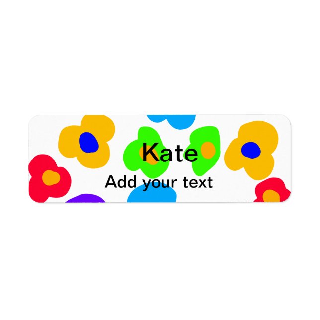 Regnbågblomman pride kärlek lägger till namn text  returadress etikett (Framsidan)