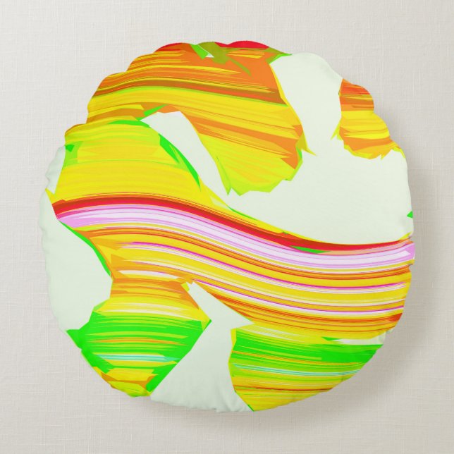 Regnbågborst Rund Kudde (Framsidan)