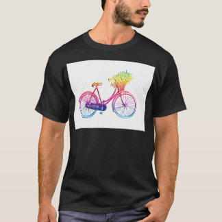 Regnbågcykel med blomma t shirt