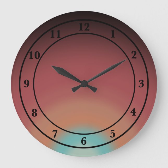 Regnbågdesign för sydvästra sydvästra öknen stor klocka (Framsida)