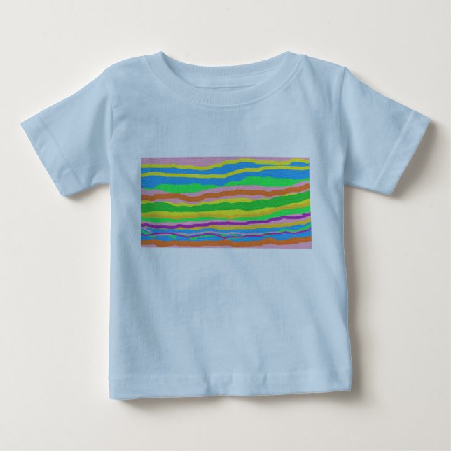 Regnbågdesign på blå övre för barn t shirt (Framsida)