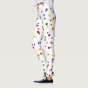 Regnbågdockningskonfetti för flerskiktspolka fä leggings