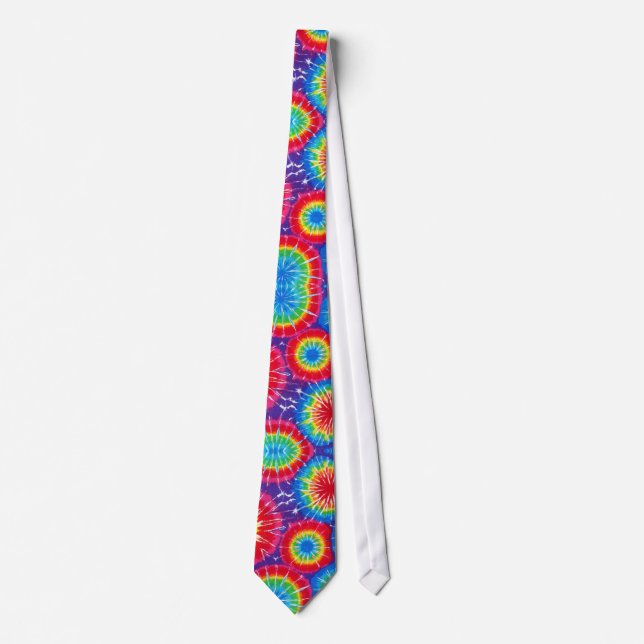 Regnbågdroppar Tie-Dye Tie-Tie Slips (Framsida)