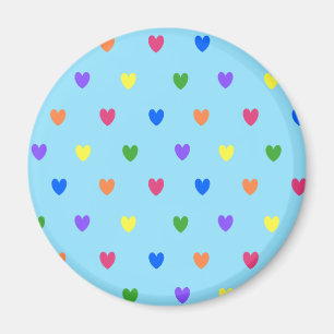 Regnbågdykarhjärtan på baby blue magnet